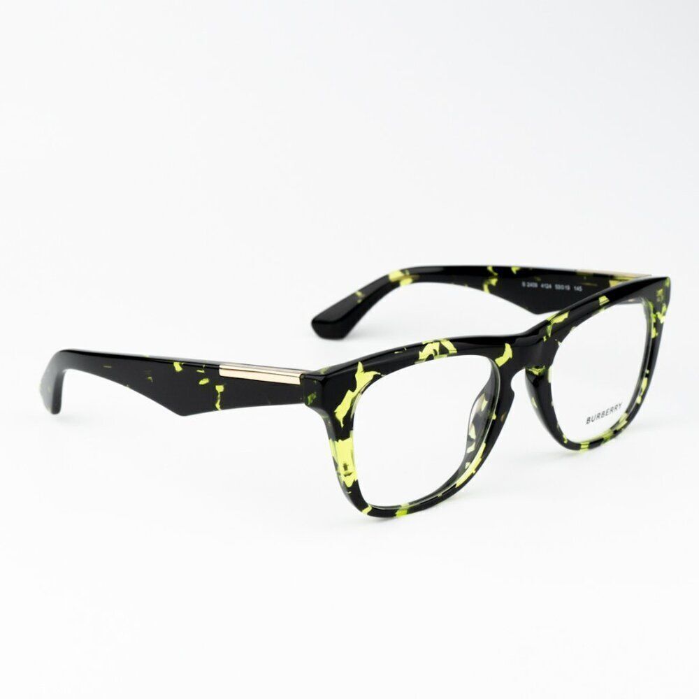 NEW Burberry BE2409 4124  Green Havana Square Unisex Eyeglasses BE 2409